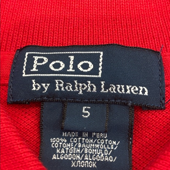 Ralph Lauren Boy’s Vibrant Red Polo with Navy Emblem Size 5 - Picture 5 of 5